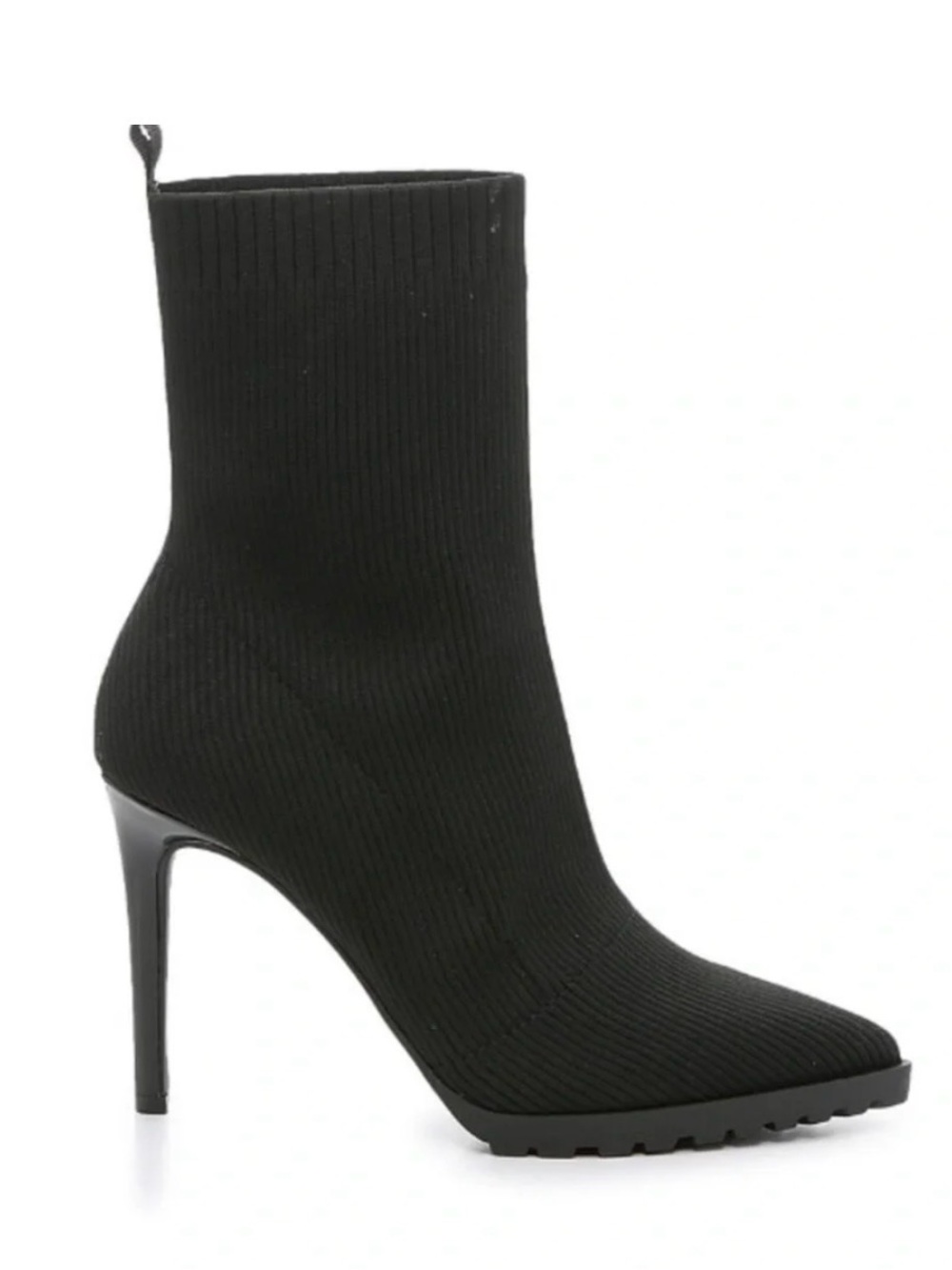 Mix No. 6 Black Knit Stiletto Sock Ankle Boots Sz 8.5